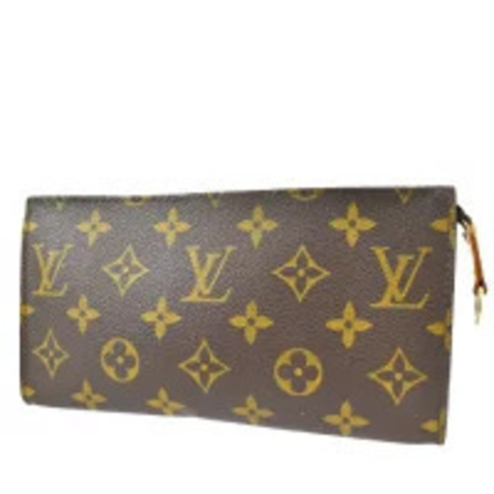 Louis Vuitton Bucket Attached Monogram Leather Shoulder Bag Black Brown